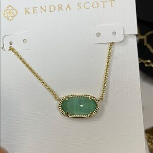 Kendra Scott Gold and Green Pendant Necklace